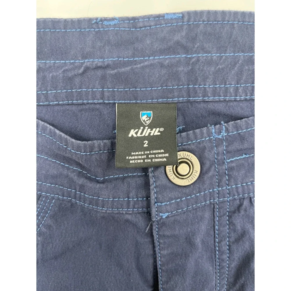 Kuhl Womens Navy Blue Cargo Hiking Shorts Size 2 Outdoor Performance Casual